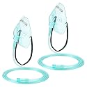 Geiserailie 2PCS L Oxygen Mask with 6.6 Ft Tubing and Adjustable Strap