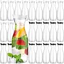Gejoy 24 Pcs Plastic Water Carafe with Lid 32 Oz Clear,White, Black Cap