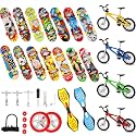 Gejoy 31 Pcs Finger Toys Set Mini Skateboards Bikes with Wheels Tools