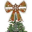 Gejoy Christmas Gingerbread Tree Topper Ornaments,11 Inch,Bow