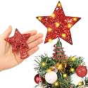 Gejoy Christmas Mini Tree Star Topper Xmas Lights Decor, Five Pointed Star