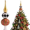 Gejoy Mercury Glass Christmas Tree Topper Finials Ornament Vintage Carnival