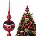 Gejoy Mercury Glass Christmas Tree Topper Finials Ornaments Santa's Belt