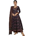 Gekha Women39s Red Cotton Printed Flared Kurta
