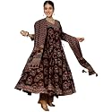 Gekha Women39s Red Cotton Printed Flared Kurta