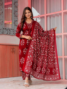 GEKHA Women Kurta Pant Dupatta Set
