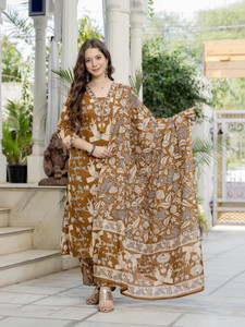 GEKHA Women Kurta Pant Dupatta Set