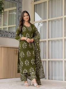 GEKHA Women Kurta Pant Dupatta Set