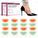 Gel Arch Support Inserts Women - Welnove Soft Cushions Arch Support for Flat Feet Plantar Fasciitis Foot Pain Fatigue Relief - Long-Lasting Adhesive Pads for Heels Flats (0.24" + 0.4" Height, 8 Pairs)