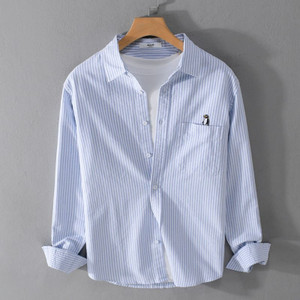 GELAI ENTERPRISE Men Striped Casual Light Blue
