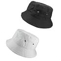 Gelante Solid Color 100% Cotton Bucket Hat for Women and Men Packable Travel Summer Beach Hat