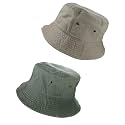 Gelante Solid Color 100% Cotton Bucket Hat for Women and Men Packable Travel Summer Beach Hat