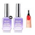 GELLEN 2 Pcs No Wipe Gel Top Coat Set, UV Light Needed, 18ml