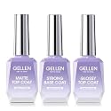 GELLEN 3Pcs Gel Base and Top Coat, UV Led Lamp Needed, 18ml