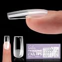 Gellen Tipex Nail Tips, 320pcs 16size Pre-builder &amp; Pre-Etched Medium Square X Thicker Acrylic Gel Extensions Nail Tips, Builder Gel Press-on Nails for Flat Nails