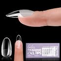 Gellen Tipex Pre-building Nail Tips, 320pcs Built-in Apex Medium Almond Nail Tips, 16 Sizes Full Cover Pre-file NailTips for Easy Wearing, Thicken Nails for Flat Nails