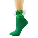Gellwhu Lace Ruffle Frilly Ankle Socks for Women - Cute Kawaii Lolita Socks with Bow
