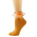 Gellwhu Lace Ruffle Frilly Ankle Socks for Women - Cute Kawaii Lolita Socks with Bow