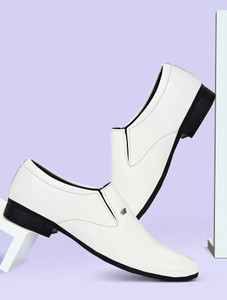 GELLWOJ Stylish White Shoes Slip On For