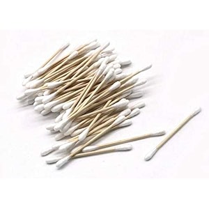 bamboo cotton buds white soft 100 cotton wooden double head sticks swabs in a portable paper box eco-friendly biodegradable ear budsswabs pack of 50