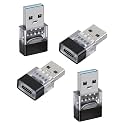 GELRHONR Black USB A to USB C Adapter,10Gbps with LED Indicator,4 Pack