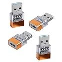 GELRHONR Gold USB A to USB C Adapter,10Gbps with LED Indicator,4 Pack