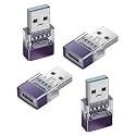 GELRHONR Purple USB A to USB C Adapter,10Gbps with LED Indicator,4 Pack