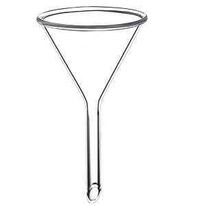gem lab glass funnel 3 inches 75mm for laboratory use glassware for bottle hot oil or liquid chemicals solutions - pack of 1
