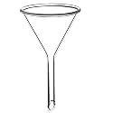 Gem lab Glass Funnel 3 inches 75mm for Laboratory Use Glassware for Bottle Hot Oil or Liquid Chemicals Solutions - Pack of 1