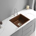 GEM Quartz Kitchen Sink 16x18X9 Inches Choco Brown Color With Waste Coupling &amp; Waste Pipe | Sound Proof Single Big Bowl Matt Finish Modern Granite Sink for Kitchen Basin
