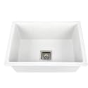 GEM Quartz Kitchen Sink 24x18X9 Inches Granite White Color With Waste Coupling &amp; Waste Pipe | Sound Proof Single Big Bowl Matt Finish Modern Granite Sink for Kitchen Basin