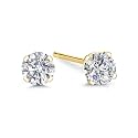 Gem Stone King 14K Gold Lab Diamond Stud Earrings
