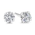Gem Stone King 14K Gold Lab Diamond Stud Earrings