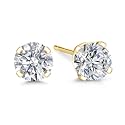 Gem Stone King 14K Gold Lab Diamond Stud Earrings