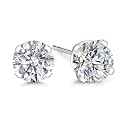 Gem Stone King 14K Gold Lab Diamond Stud Earrings