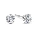Gem Stone King 14K Gold Lab Diamond Stud Earrings