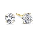 Gem Stone King 14K Gold Lab Diamond Stud Earrings