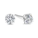 Gem Stone King 14K Gold Lab Diamond Stud Earrings