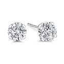 Gem Stone King 14K Gold Lab Diamond Stud Earrings