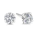 Gem Stone King 14K Gold Lab Diamond Stud Earrings
