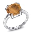 Gem Stone King 3-5 Cttw Gemstone Double Prong Solitaire Ring for Women