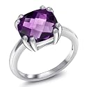Gem Stone King 3-5 Cttw Gemstone Double Prong Solitaire Ring for Women