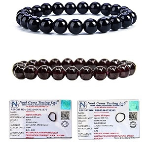 8mm natural healing crystals bracelets for men women beaded bracelets 2pcs black obsidian amp garnet