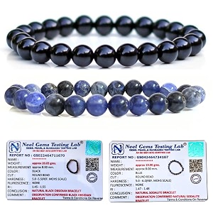 8mm natural healing crystals bracelets for men women beaded bracelets 2pcs black obsidian amp sodalite
