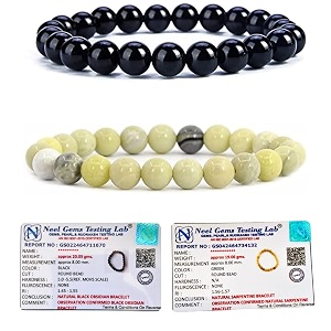 8mm natural healing crystals bracelets for men women beaded bracelets 2pcs black obsidian amp serpentine
