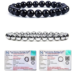 8mm natural healing crystals bracelets for men women beaded bracelets 2pcs black obsidian amp hematite
