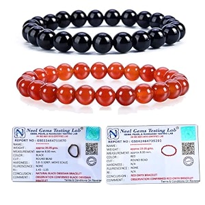 8mm natural healing crystals bracelets for men women beaded bracelets 2pcs black obsidian amp red onyx