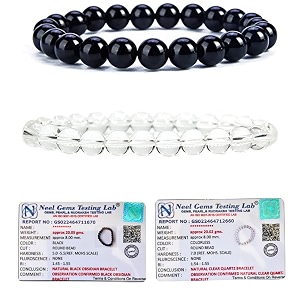 8mm natural healing crystals bracelets for men women beaded bracelets 2pcs black obsidian amp clear quartz