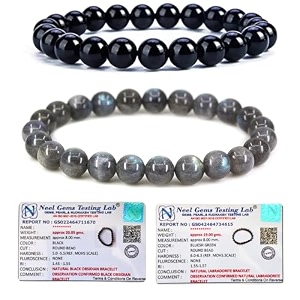 8mm natural healing crystals bracelets for men women beaded bracelets 2pcs black obsidian amp labradorite