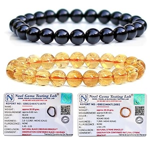 8mm natural healing crystals bracelets for men women beaded bracelets 2pcs black obsidian amp citrine